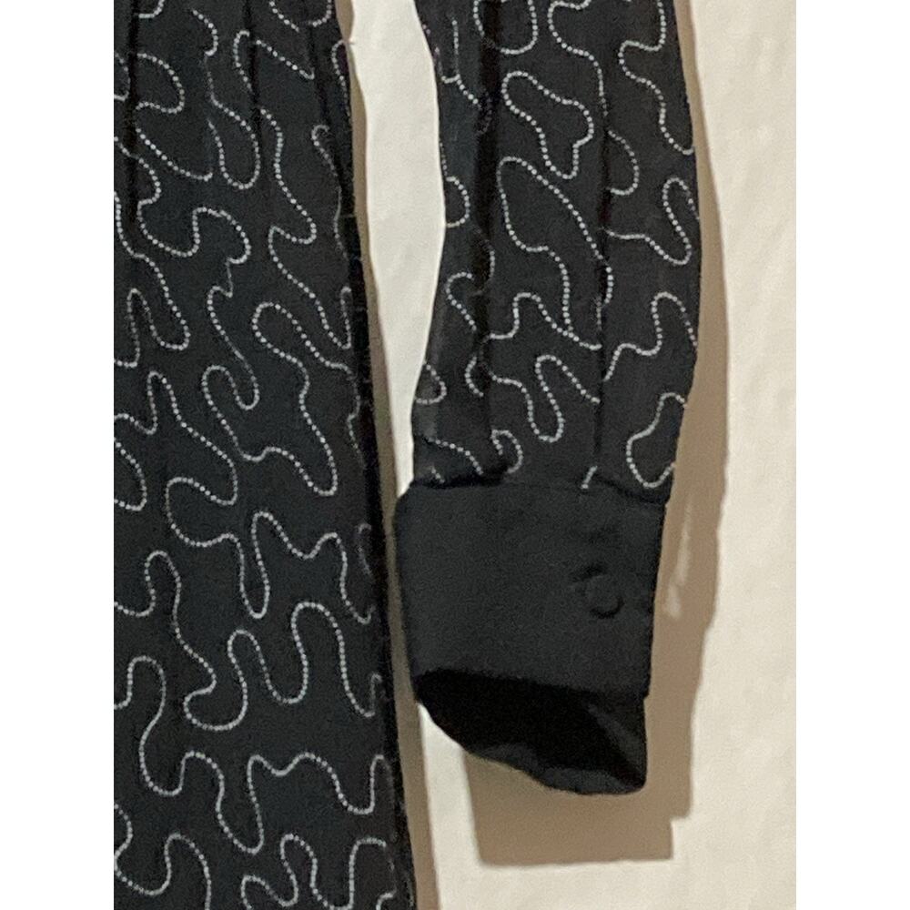 CLUB MONACO Quanni Dress Size L Mini Black White Geometrical Pattern - Picture 6 of 9